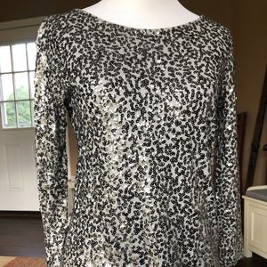 Silver sequin ¾ length shirt
